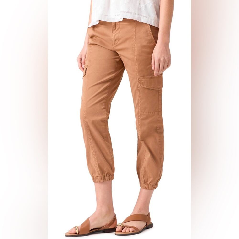 Anthropologie Sanctuary Casual Tan Cargo Jogger Pants Cropped Y2K Capri Pockets